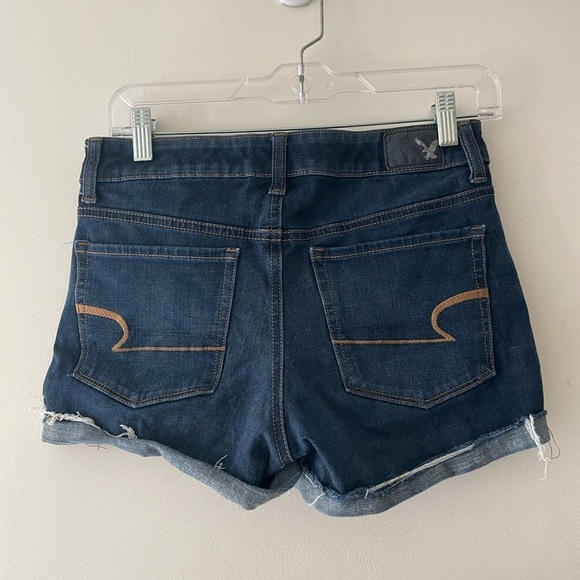 American Eagle Hi Rise Shortie 360 Degree Super Stretch Denim Shorts - Picture 3 of 5